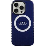 Audi nakładka do iPhone 15 Pro 6,1" niebieska IML Big Logo MagSafe Case