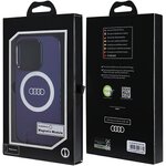 Audi nakładka do iPhone 15 Pro 6,1" niebieska IML Big Logo MagSafe Case