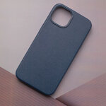 Nakładka Mag Leather do iPhone 12 / 12 Pro 6,1" ciemnoniebieska