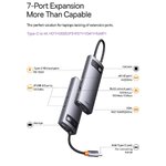 BASEUS HUB adapter przejściówka 7w1 Typ C na 3x USB3.0 / PD / HDMI / VGA / RJ45 szary WKWG040013/BS-OH043