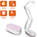Lampka biurkowa LED składana, 3000/4500/6000K, 1200mAh, różowa, LTC