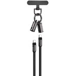 Devia kabel uniwersalna smycz 2w1 PD USB-C - USB-C 1,2 m 60W czarny