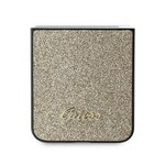 Guess nakładka do Samsung Galaxy Z Flip6 GUE003745 złota 4G Glitter Script