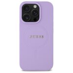 Guess nakładka Saffiano do iPhone 16 Pro Max 6,9" GUHMP16XPSAHMCU fioletowa MagSafe