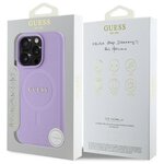 Guess nakładka Saffiano do iPhone 16 Pro Max 6,9" GUHMP16XPSAHMCU fioletowa MagSafe