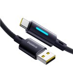 Baseus Lit Kabel Szybkiego USB-A na USB-C 100W 1m Kosmiczna Czerń