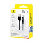 Baseus Lit Kabel Szybkiego USB-A na USB-C 100W 1m Kosmiczna Czerń