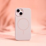 Nakładka Silicone Thin Mag do iPhone 12 / 12 Pro 6,1" jasnoróżowa