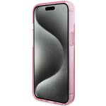 Oryginalne Etui GUESS Hardcase GUHMP15SHRSGSK do iPhone 15 (Magsafe / Glitter Script Logo / Ring stand / różowy)