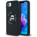 Karl Lagerfeld Nakładka HC MagSafe Silicone Double Heads do iPhone 16e Czarna
