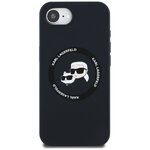 Karl Lagerfeld Nakładka HC MagSafe Silicone Double Heads do iPhone 16e Czarna