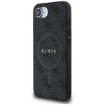 Guess Nakładka HC MagSafe PU 4G Ring Classic Logo do iPhone 16e Czarna