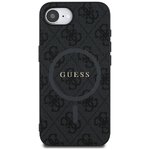 Guess Nakładka HC MagSafe PU 4G Ring Classic Logo do iPhone 16e Czarna