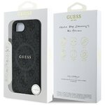 Guess Nakładka HC MagSafe PU 4G Ring Classic Logo do iPhone 16e Czarna
