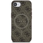 Guess Nakładka HC MagSafe PU 4G Ring Classic Logo do iPhone 16e Brązowa