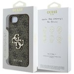 Guess Nakładka HC 4G PU Big Logo do iPhone 16e Brązowa