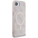 Guess Nakładka HC MagSafe PU 4G Ring Classic Logo do iPhone 16e Różowa