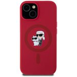Karl Lagerfeld Nakładka HC MagSafe Silicone KC Body Ring do iPhone 15 Czerwona