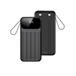 Maxlife power bank z wbudowanymi kablami MXPB-06 PD QC 22,5W 10000 mAh czarny