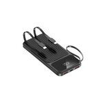 Maxlife power bank z wbudowanymi kablami MXPB-06 PD QC 22,5W 10000 mAh czarny
