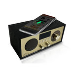 LTC przenośne radio BRDA, Bluetooth, FM, USB, 2200mAh, 10W ładowanie indukcyjne, czarno-złote