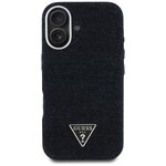Guess Nakładka HC MagSafe FW Denim Triangle Logo do iPhone 16 Czarna