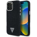 Guess Nakładka HC MagSafe FW Denim Triangle Logo do iPhone 16 Pro Czarna