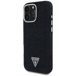 Guess Nakładka HC MagSafe FW Denim Triangle Logo do iPhone 16 Pro Czarna