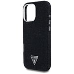 Guess Nakładka HC MagSafe FW Denim Triangle Logo do iPhone 16 Pro Czarna