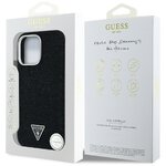Guess Nakładka HC MagSafe FW Denim Triangle Logo do iPhone 16 Pro Czarna
