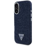 Guess Nakładka HC MagSafe FW Denim Triangle Logo do iPhone 16 Niebieska