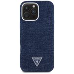 Guess Nakładka HC MagSafe FW Denim Triangle Logo do iPhone 16 Pro Niebieska