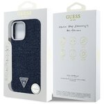 Guess Nakładka HC MagSafe FW Denim Triangle Logo do iPhone 16 Pro Niebieska