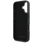 Karl Lagerfeld Nakładka HC Grained PU CardSlot Metal Elong do iPhone 16 Czarna