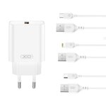 XO ładowarka sieciowa CE33 QC 18W 1x USB biała + kabel Lightning