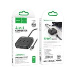 HOCO adapter HUB 4w1 USB A HB35 0,2 m czarny