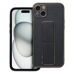 Futera LEATHER Case Kickstand do IPHONE 15 PLUS czarny
