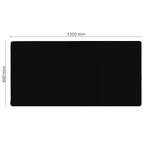 Podkładka pod mysz i klawiaturę dla graczy 1200 x 600 x 2 mm czarna z obszyciem