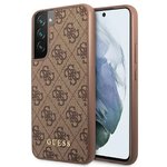 Oryginalne Etui GUESS Hardcase GUHCS22SG4GFBR do Samsung S22 (4G Metal Gold Logo / brzowy)
