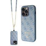 GUESS futera do IPHONE 14 Pro GUHCP14LP4TDSCPB (Crossbody 4G Metal Logo) niebieski