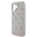 GUESS futerał do IPHONE 16 Plus GUHCP16MG4GLPI (4G PU Bottom Stripe) różowy