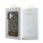 GUESS futerał do IPHONE 16 GUHCP16SG4GLBR (PC/TPU 4G PU Bottom Stripe) brązowy
