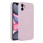 Futerał Silicone Mag Cover kompatybilny z MagSafe do IPHONE 11 różowy