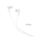HOCO zestaw słuchawkowy / słuchawki dokanałowe jack 3,5mm z mikrofonem M72 białe