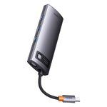 BASEUS HUB adapter przejściówka 6w1 Typ C na 3x USB3.0 / PD / SD/TF szary WKWG030213/BS-OH042