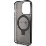Oryginalne Etui GUESS Hardcase GUHMP15XHRSGSK do iPhone 15 Pro Max (Magsafe / Glitter Script Logo / Ring stand / czarny)