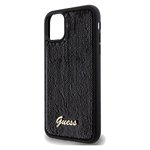 Guess nakładka do iPhone 11 GUHCN61PSFDGSK HC SEQUIN SCRIPT METAL czarna