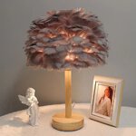 Lampka nocna z pirkiem Art Deco niebieska CBDPH