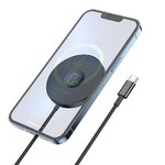 HOCO ładowarka indukcyjna 3w1 Typ C kompatybilna z MagSafe 15W CW41 czarna