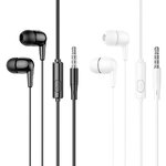 HOCO zestaw słuchawkowy / słuchawki dokanałowe jack 3,5mm z mikrofonem M97 białe